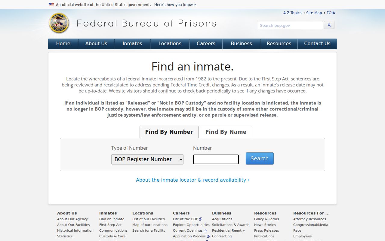 Randolph County arrest research and federal Bureau of Prisons custody search